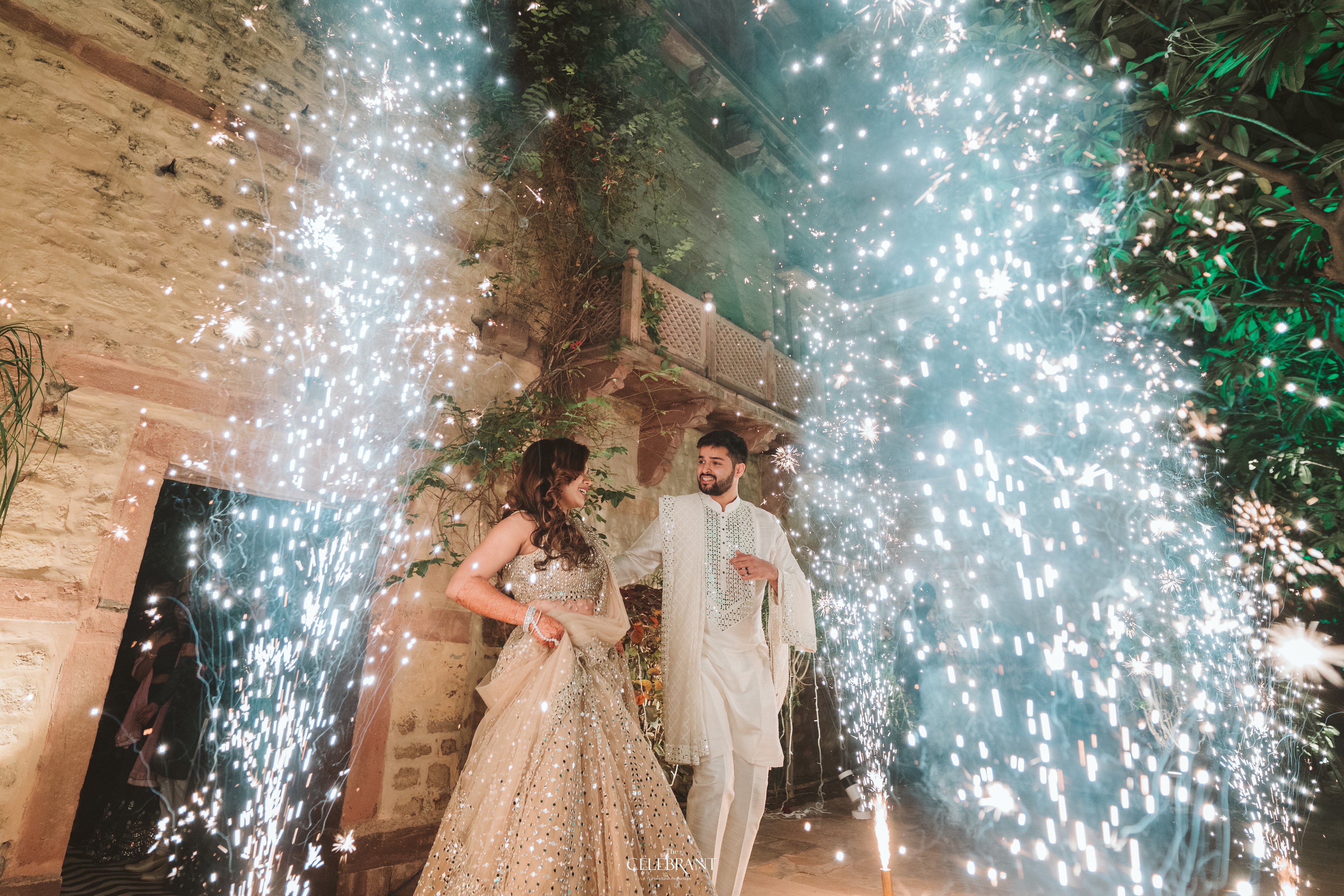 Anuroopa & Vishal Destination Wedding Sangeet at Chanwa Fort, Jodhpur - custom styling by Saaj Weddings
